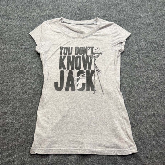 Disney Other - Nightmare Before‎ Christmas T-Shirt Womens XS Gray Disney Graphic Movie Tee Top